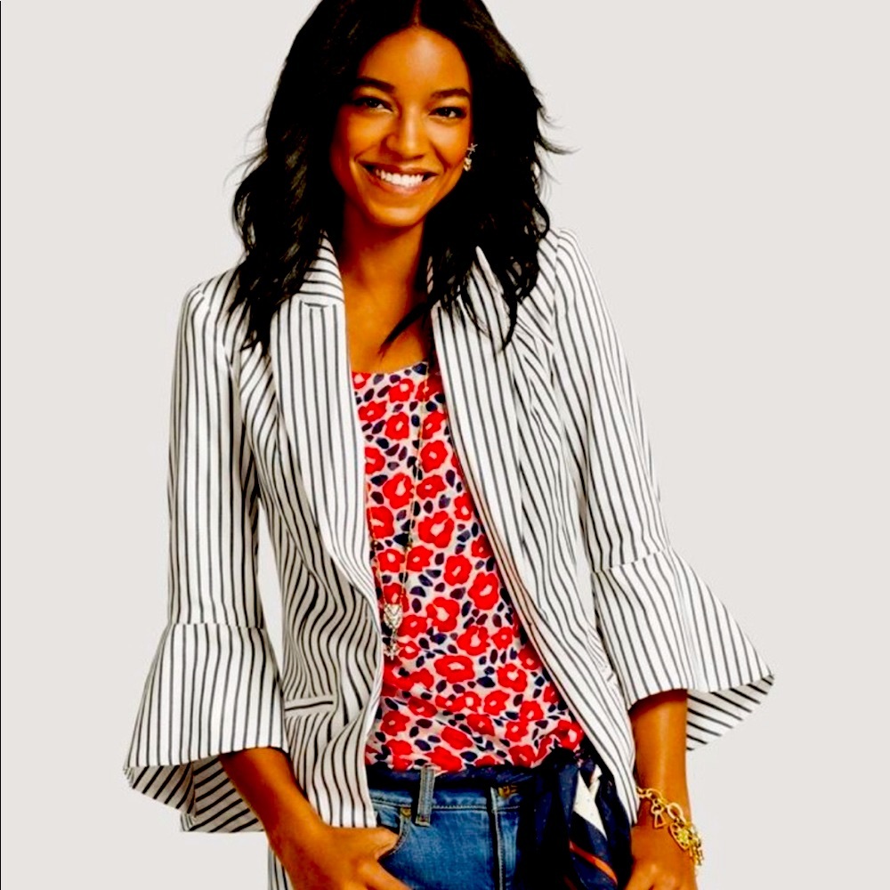 Cabi 👑stylish striped light jacket with bell sleeves. Not even once worn.